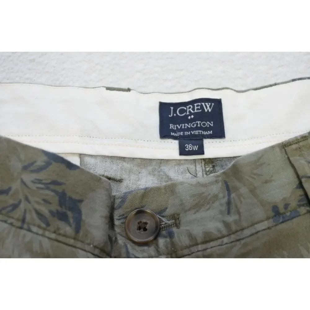 J Crew‎ Rivington Khaki Chino Shorts Green Floral 11